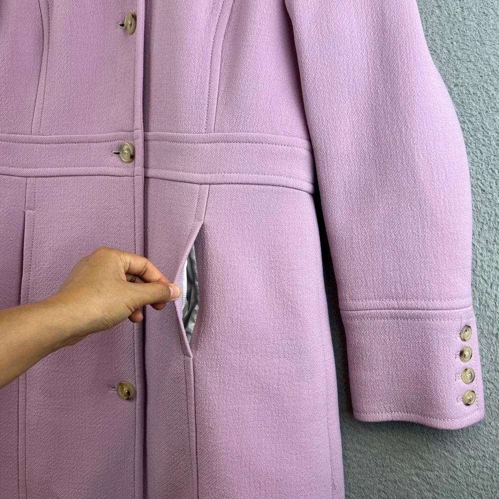 J.Crew Lady Coat Double-Cloth Wool Thinsulate Pink Orchid 12P Petite